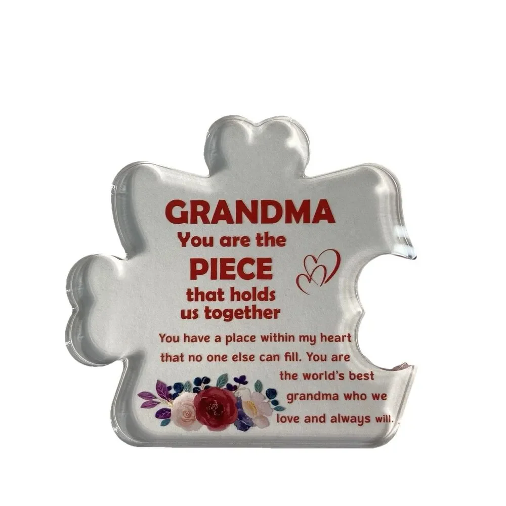 Grandma Plaque Desk Sign Gift Mother’s Day Grandparent’s Day Floral Paper Weight - Picture 2 of 7